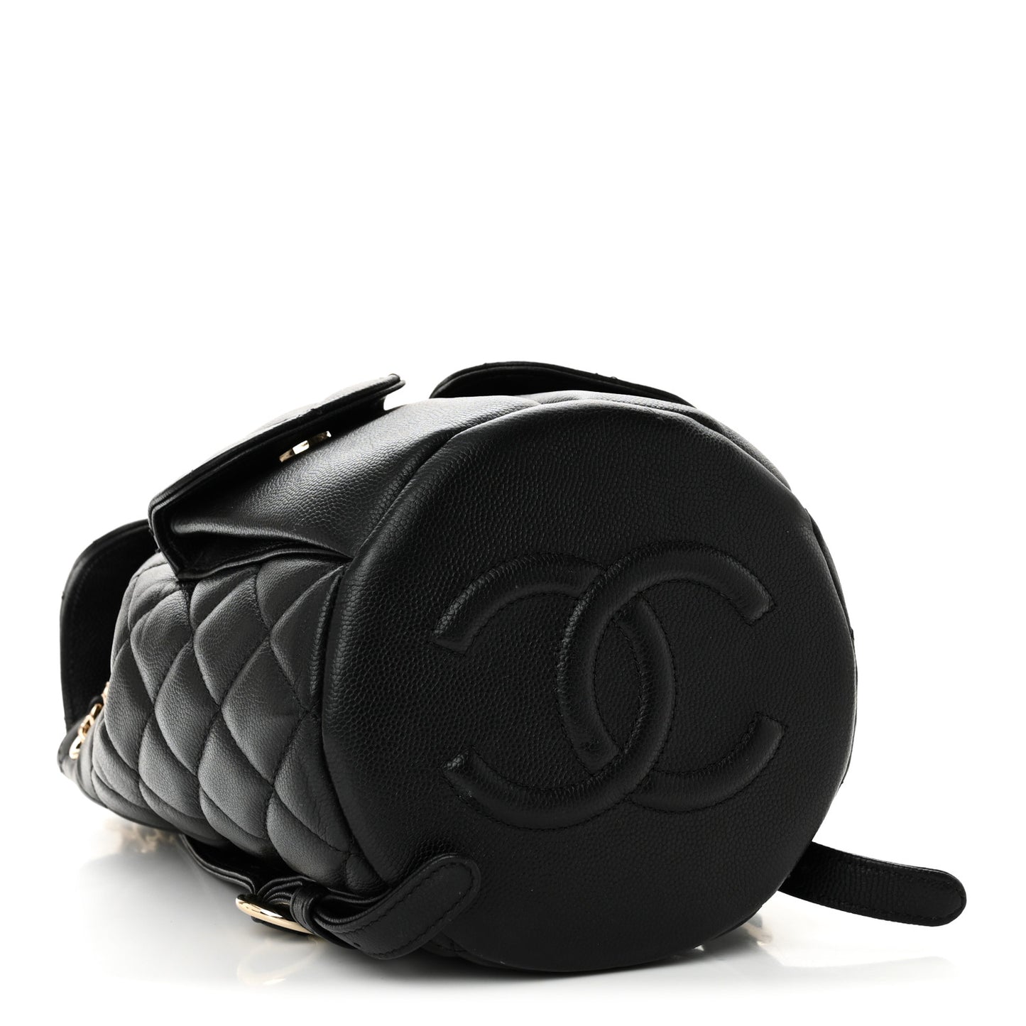 Caviar Quilted Pockets Backpack Black