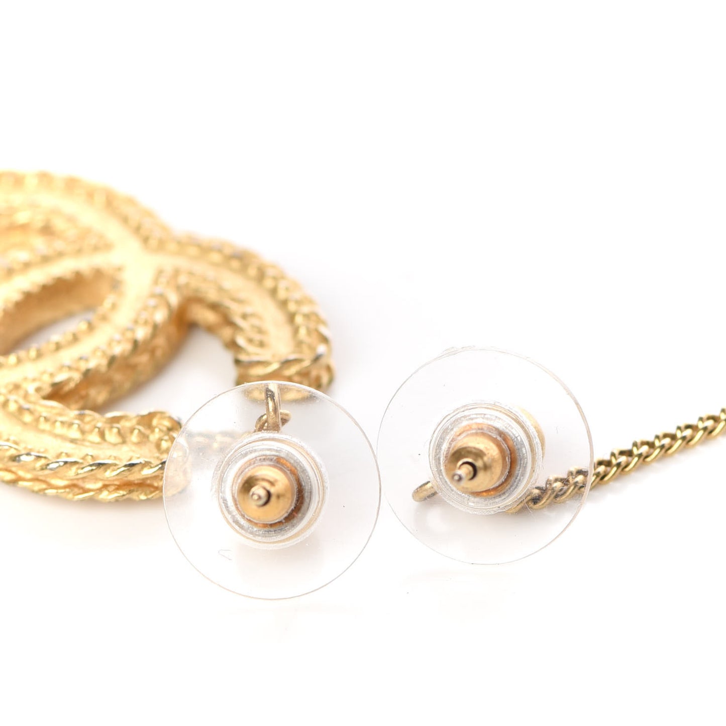 CC Drop Earrings Matte Gold