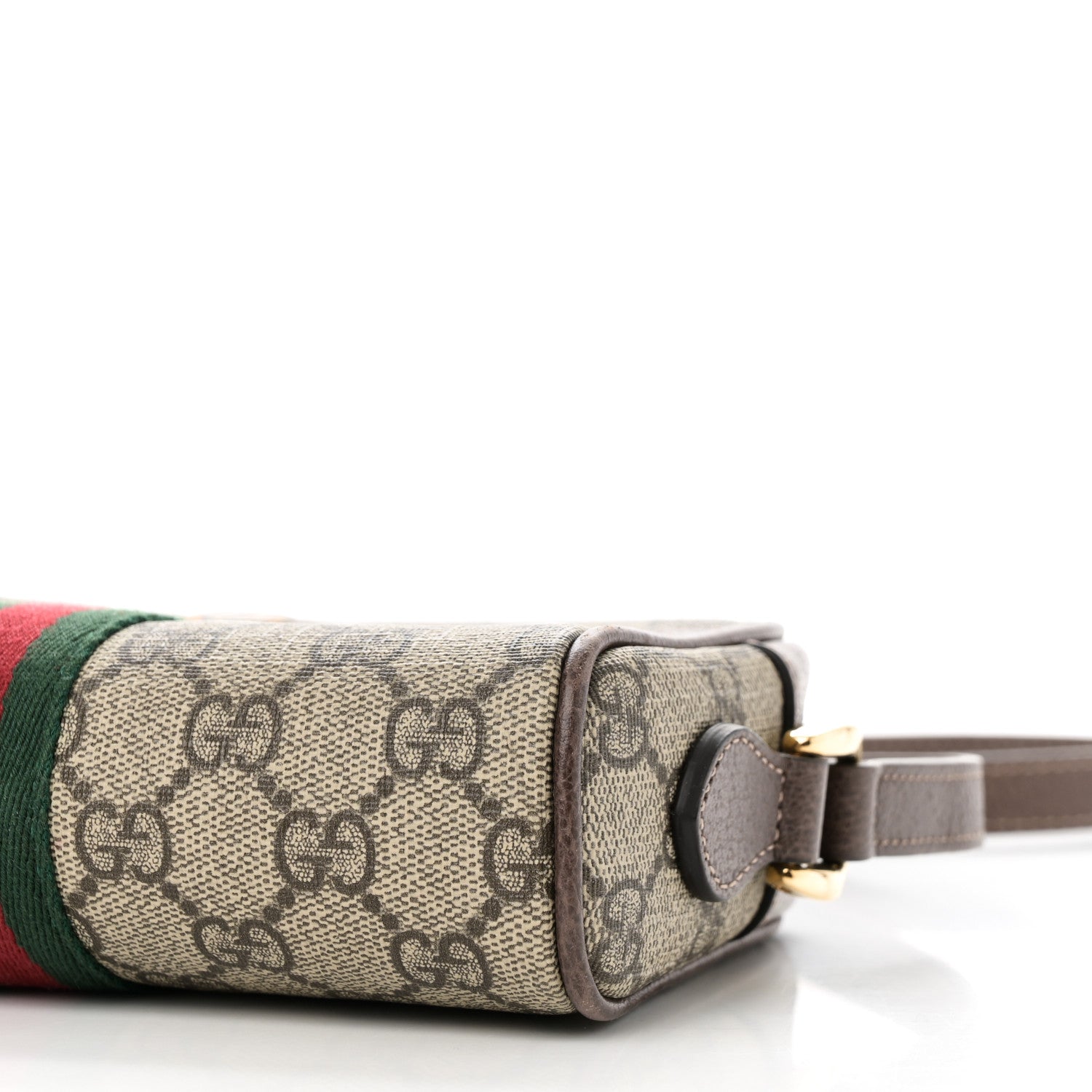 Gucci GG Supreme Monogram Web Mini Ophidia Shoulder Bag Brown