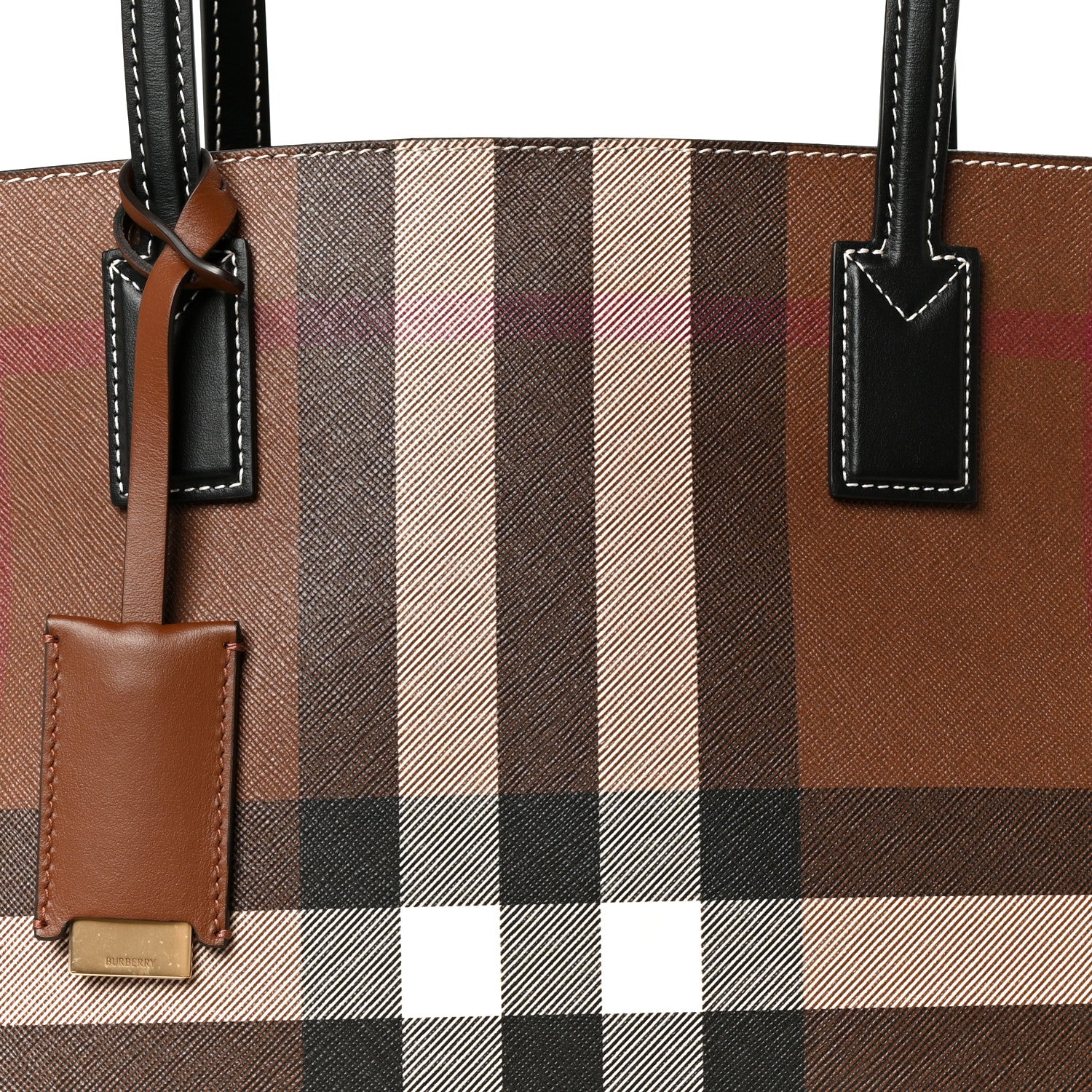 Burberry E-Canvas Check Medium Soft TB Tote Dark Birch Brown Dark Birch Brown 9 of 11
