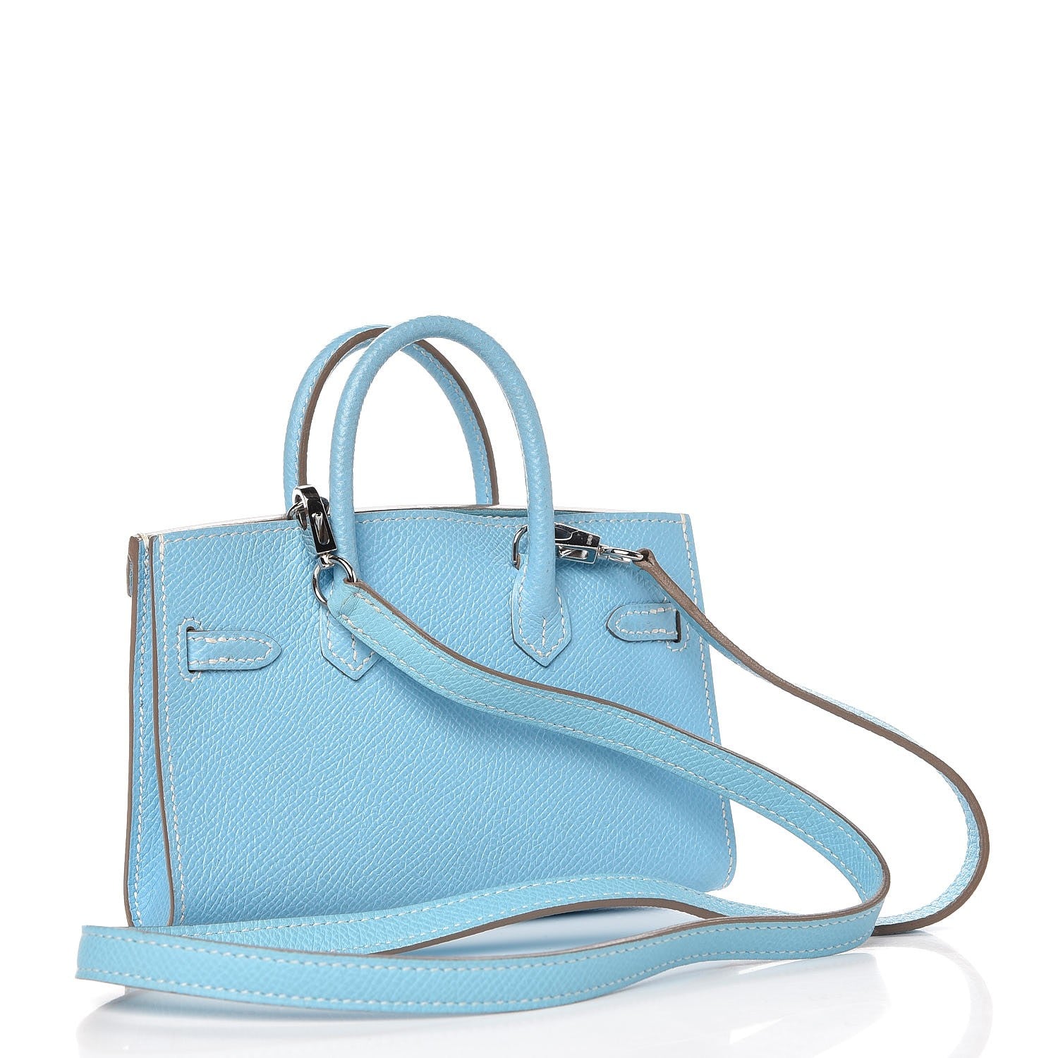 Hermes Epsom Micro Birkin 15 Celeste 4 of 29