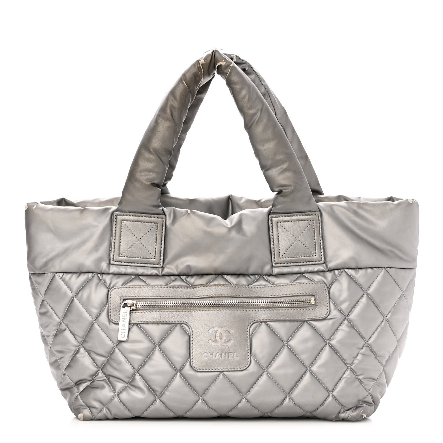 Chanel Nylon Quilted Small Coco Cocoon Tote Silver 1 of 14