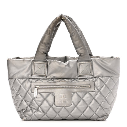 Chanel Nylon Quilted Small Coco Cocoon Tote Silver 1 of 14