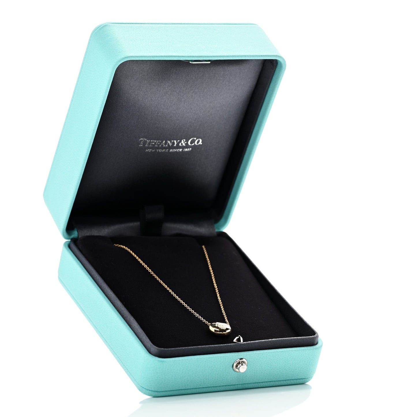 18K Yellow Gold 11mm Elsa Peretti Bean Pendant Necklace