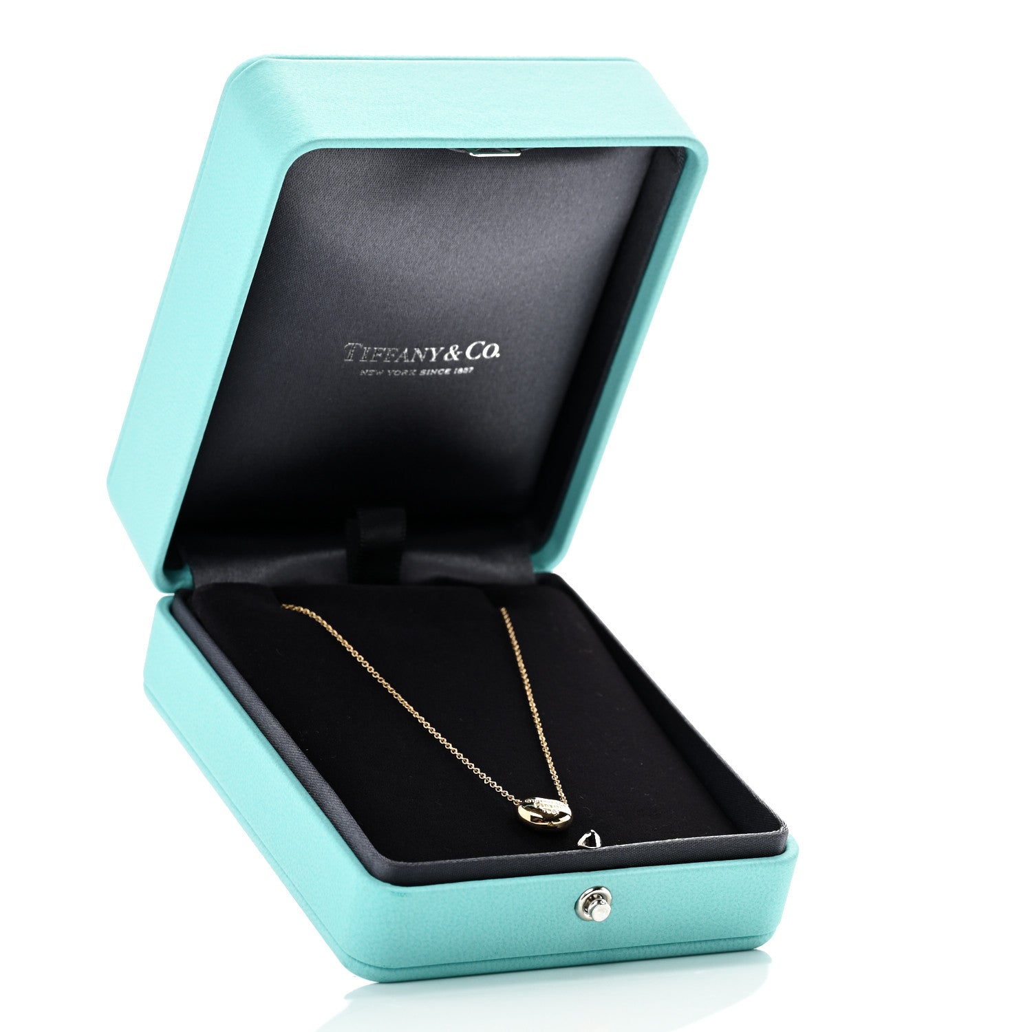 Tiffany 18K Yellow Gold 11mm Elsa Peretti Bean Pendant Necklace 6 of 6
