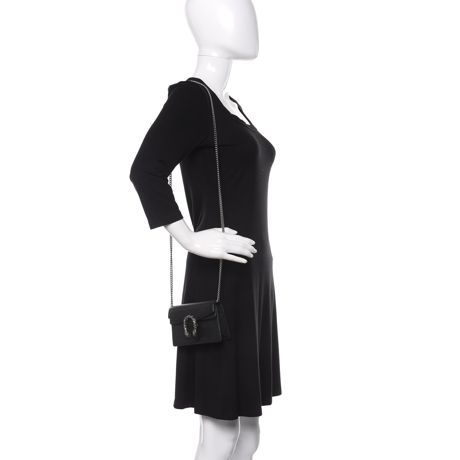 Gucci Calfskin Super Mini Dionysus Shoulder Bag Black 2 of 9