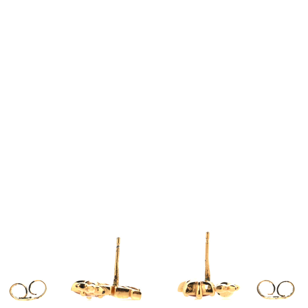 Metal Crystal Loulougram Monogram Flowers Earrings Gold