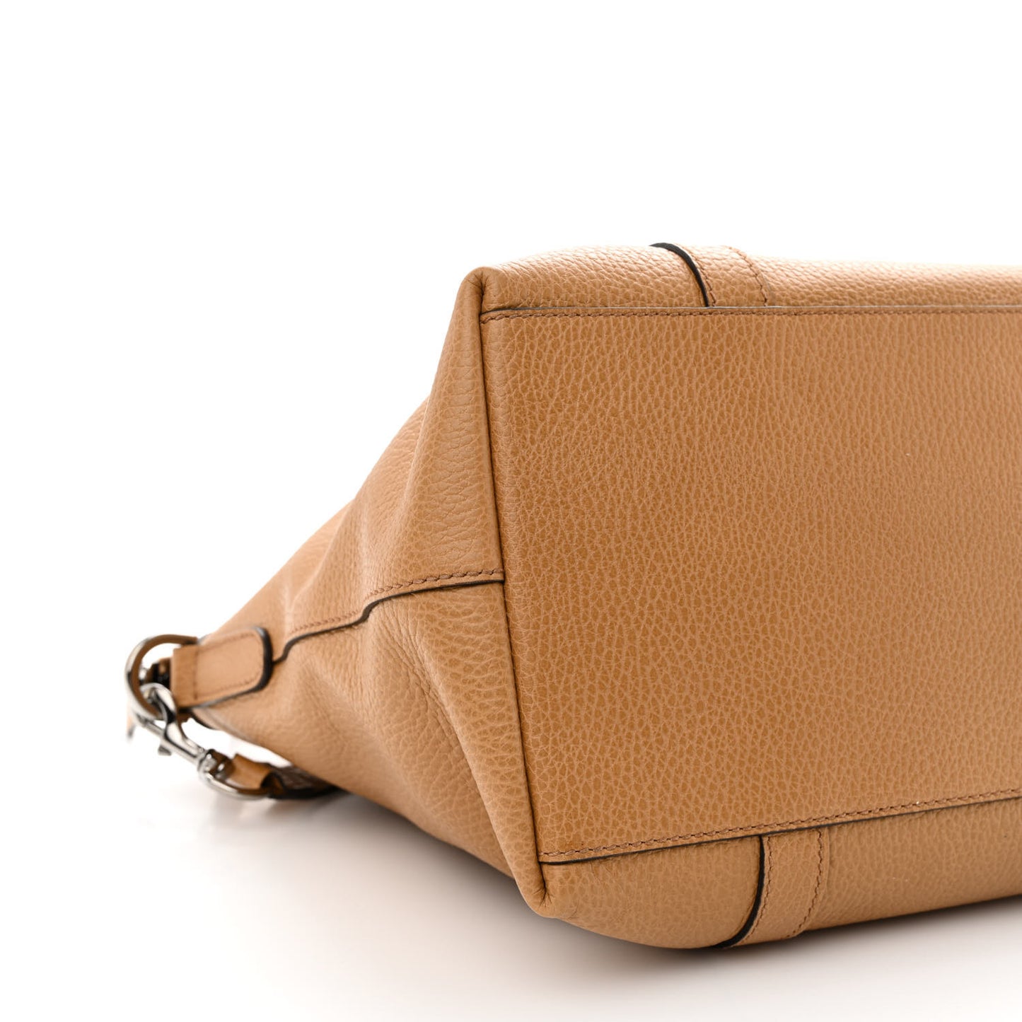 Pebbled Calfskin Medium GG Convertible Dome Satchel Beige