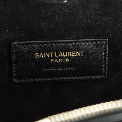 Saint Laurent Lambskin Matelasse Chevron Monogram Small Love Heart Chain Bag Black 6 of 7