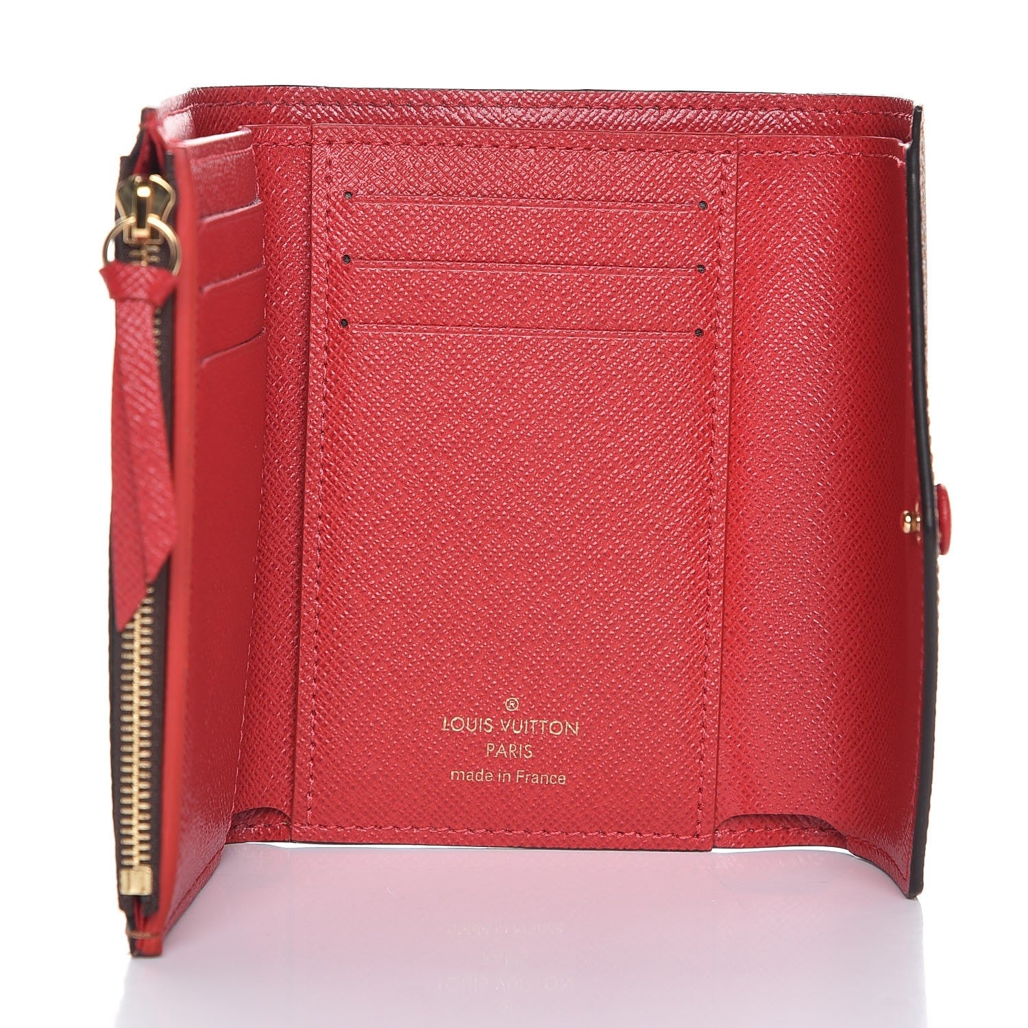 Louis Vuitton Damier Ebene Victorine Wallet Red 5 of 9