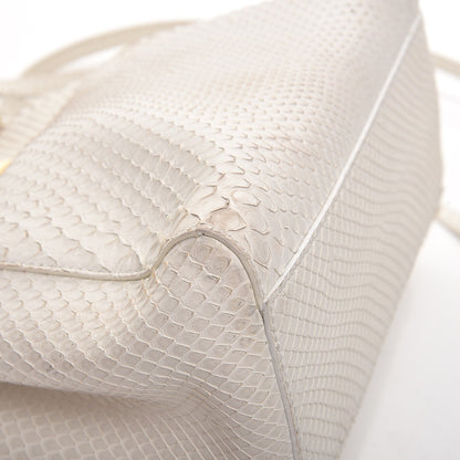 Fendi Python Mini Peekaboo Iconic Satchel White 13 of 14