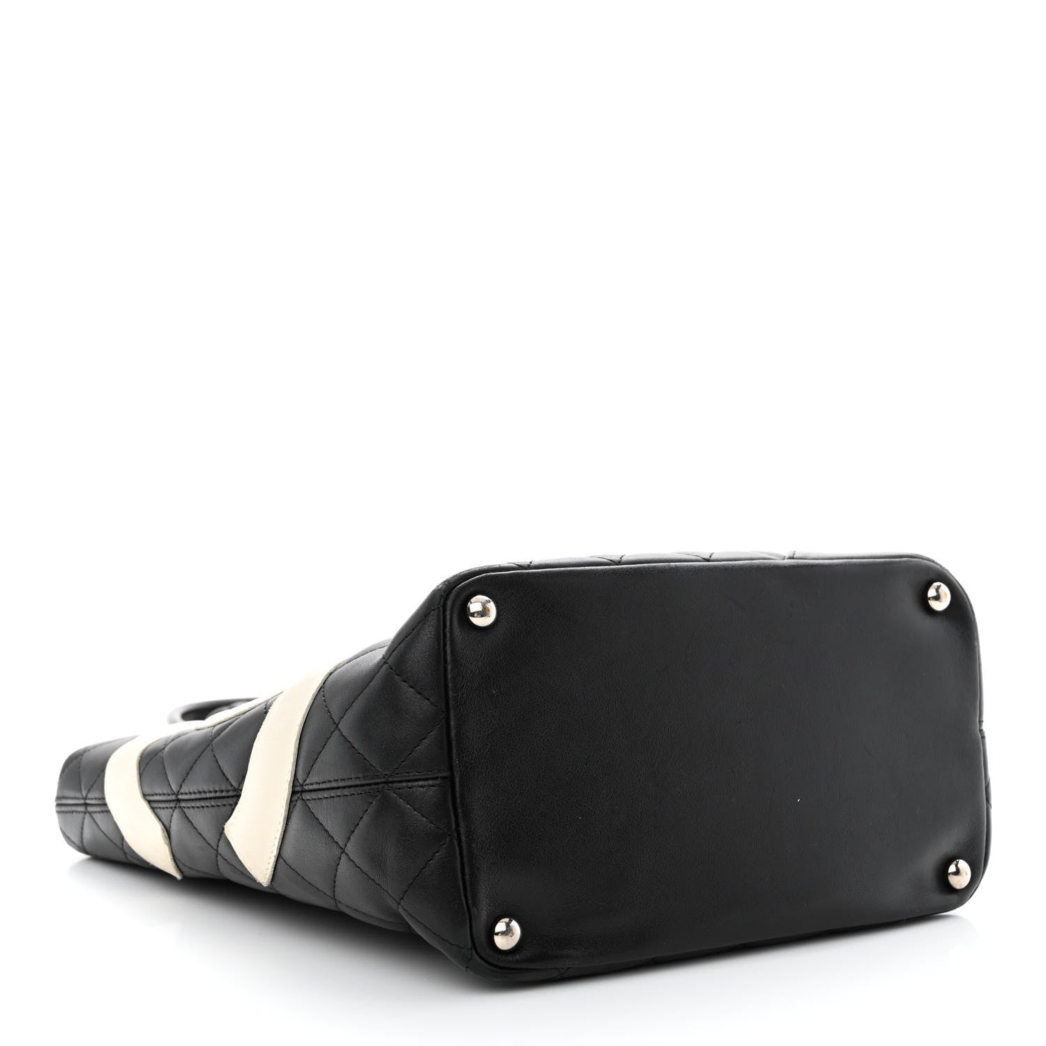 Chanel Calfskin Quilted Medium Cambon Tote Black White 4 of 14