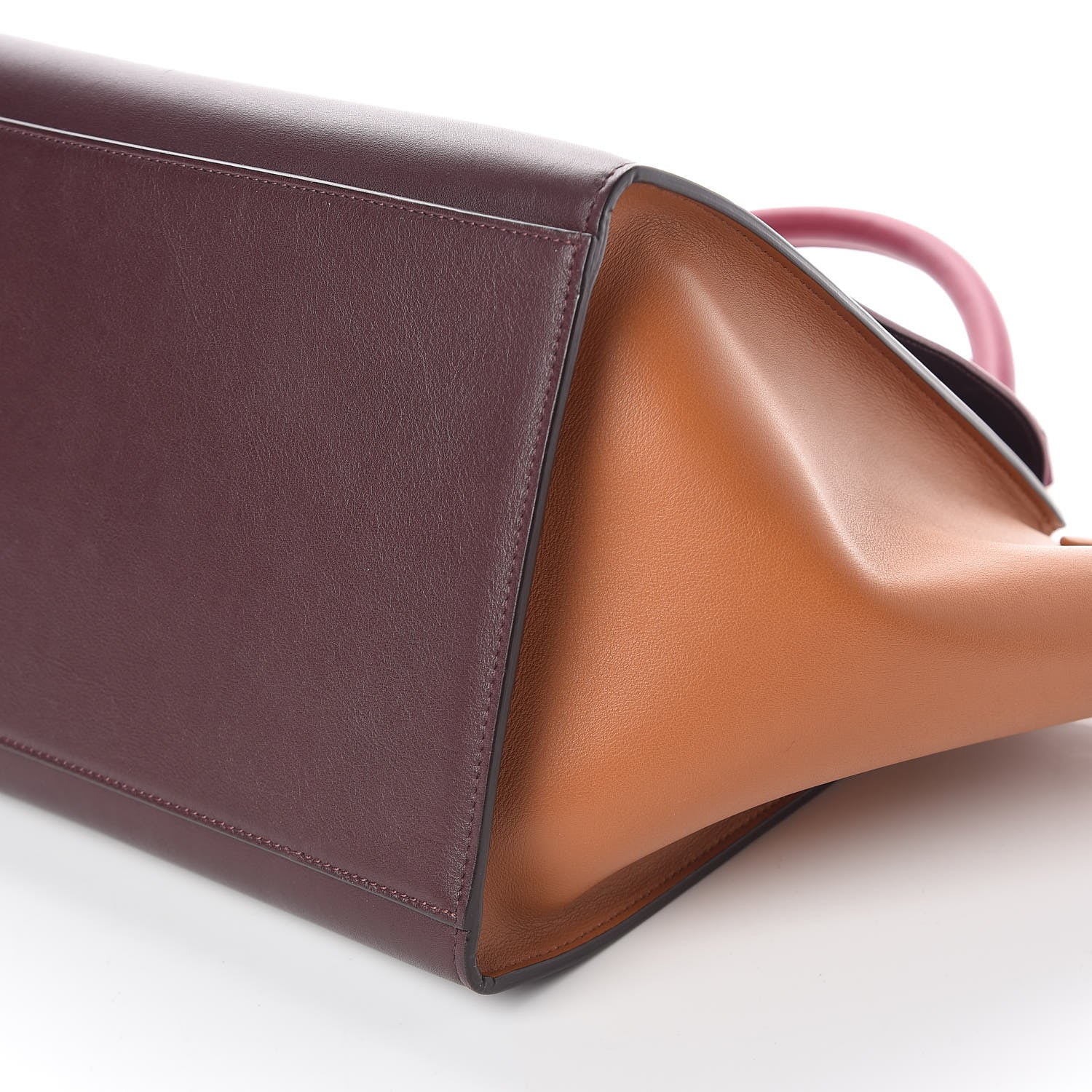 Celine Smooth Calfskin Medium Tri-color Trapeze Orchid Burgundy Tan 10 of 10