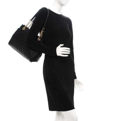 Gucci Guccissima Signature Medium Shoulder Tote Bag Black 2 of 7