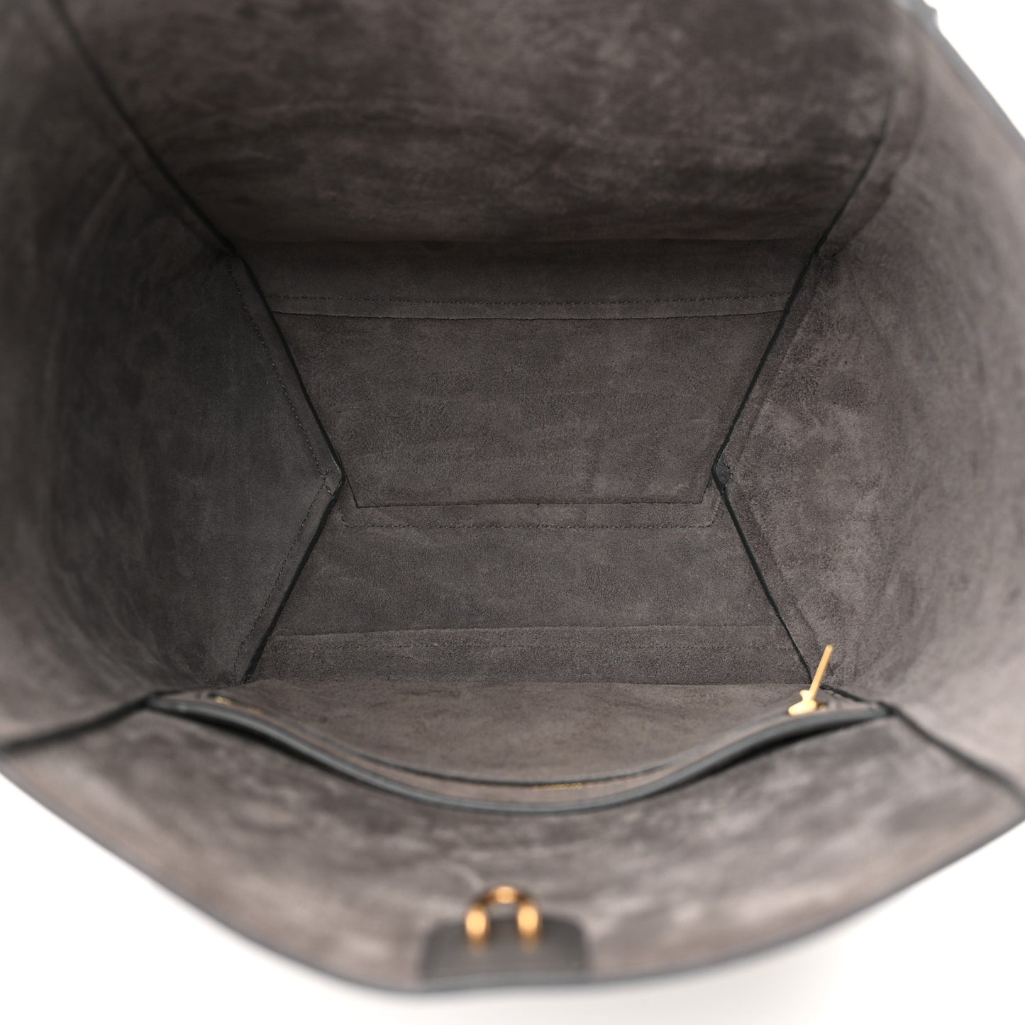Soft Grained Calfskin Sangle Bucket Bag Grey