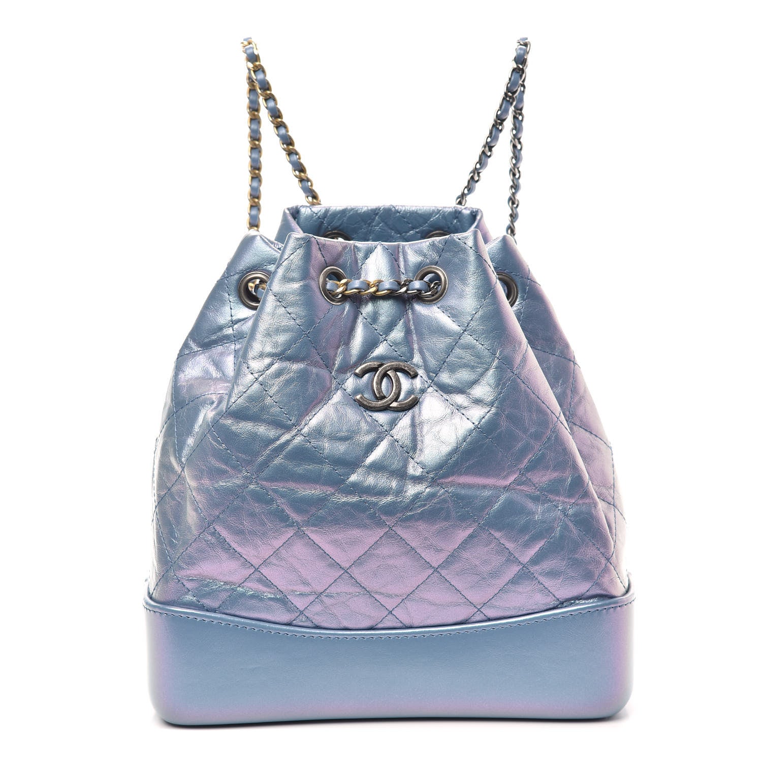 Chanel Iridescent Lambskin Calfskin Small Quilted Gabrielle Backpack Light Purple 1 of 10