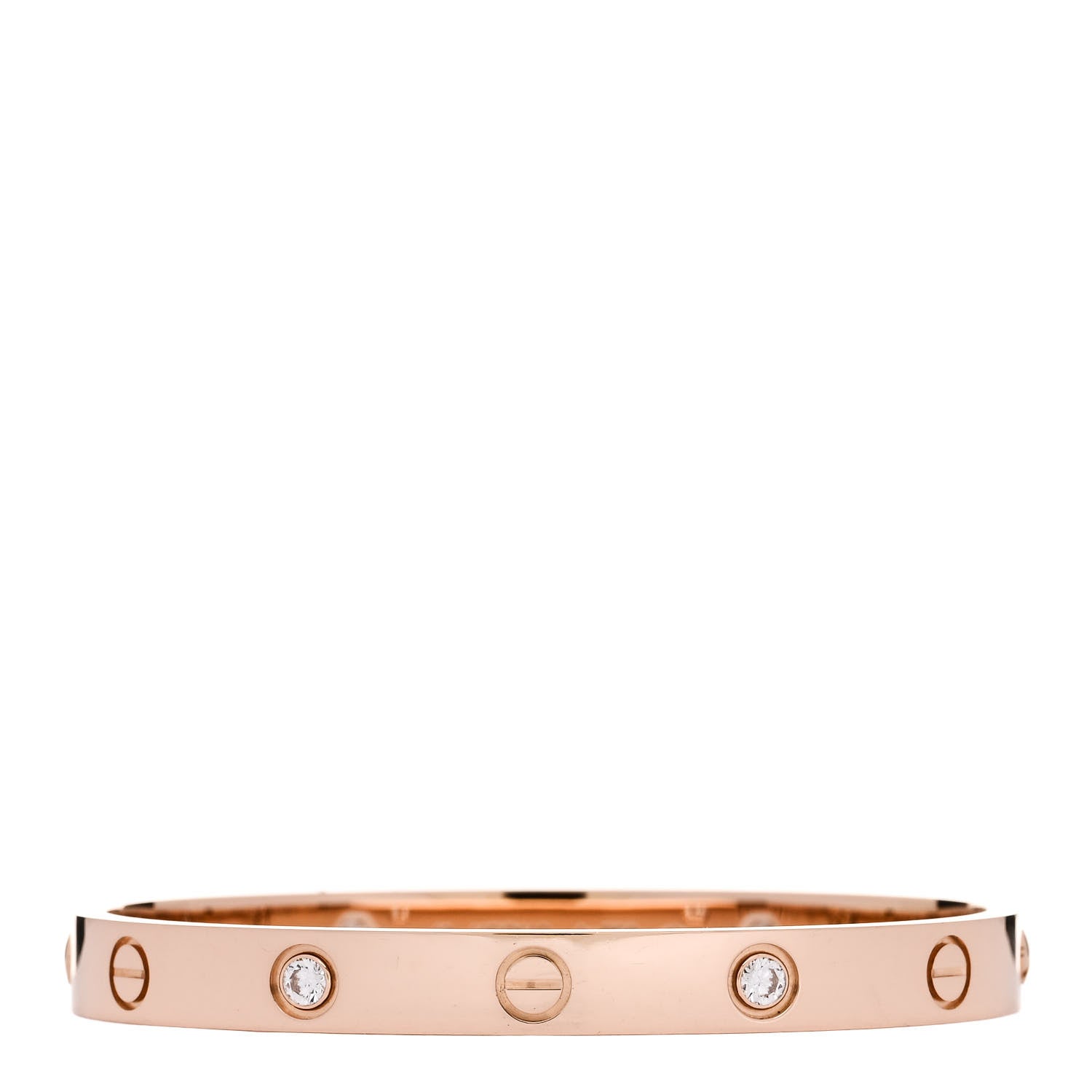 Cartier 18K Pink Gold 4 Diamond LOVE Bracelet 16 1 of 9