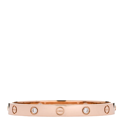 Cartier 18K Pink Gold 4 Diamond LOVE Bracelet 16 1 of 9