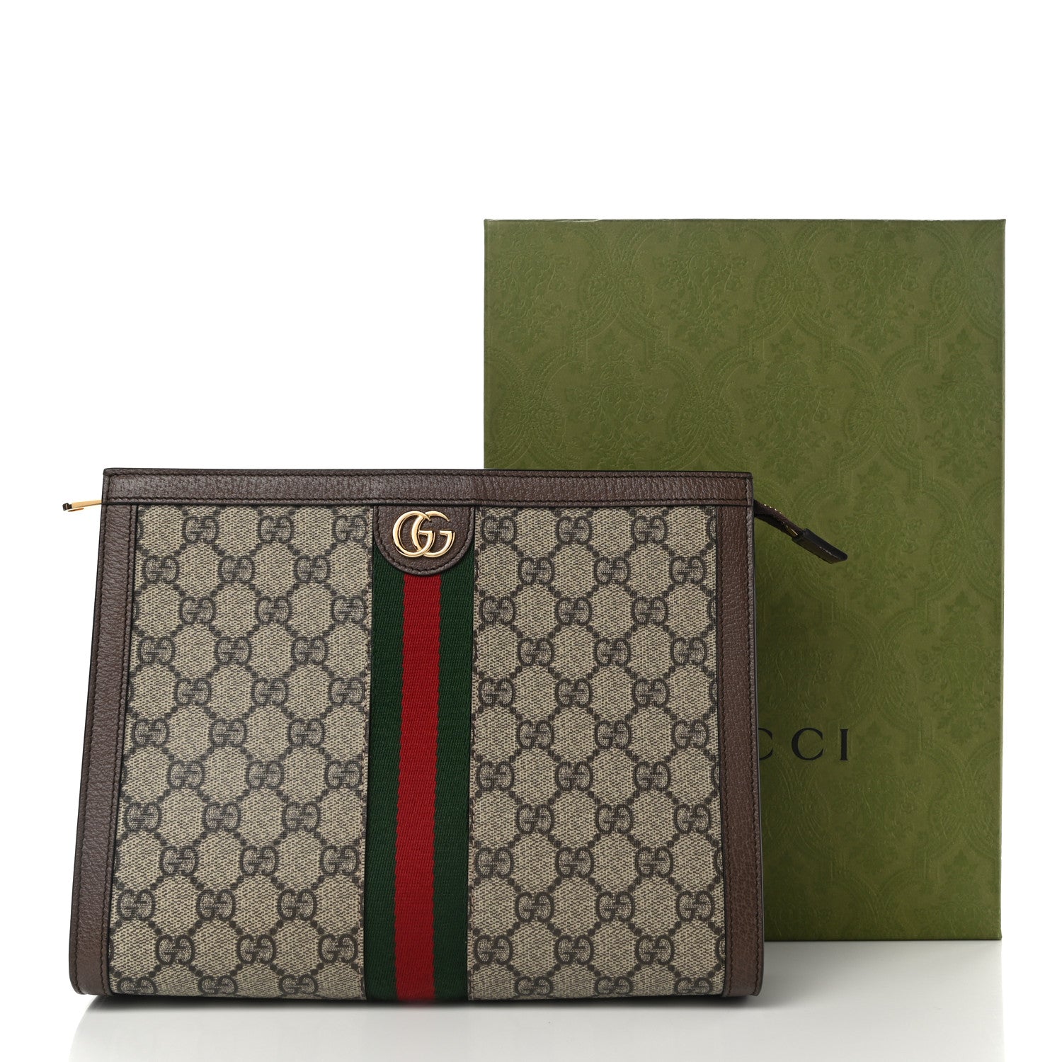 Gucci GG Supreme Monogram Web Ophidia Pouch Brown 12 of 12