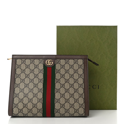 Gucci GG Supreme Monogram Web Ophidia Pouch Brown 12 of 12
