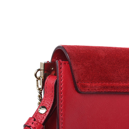 Chloe Suede Calfskin Mini Faye Shoulder Bag Tulip Red 13 of 13