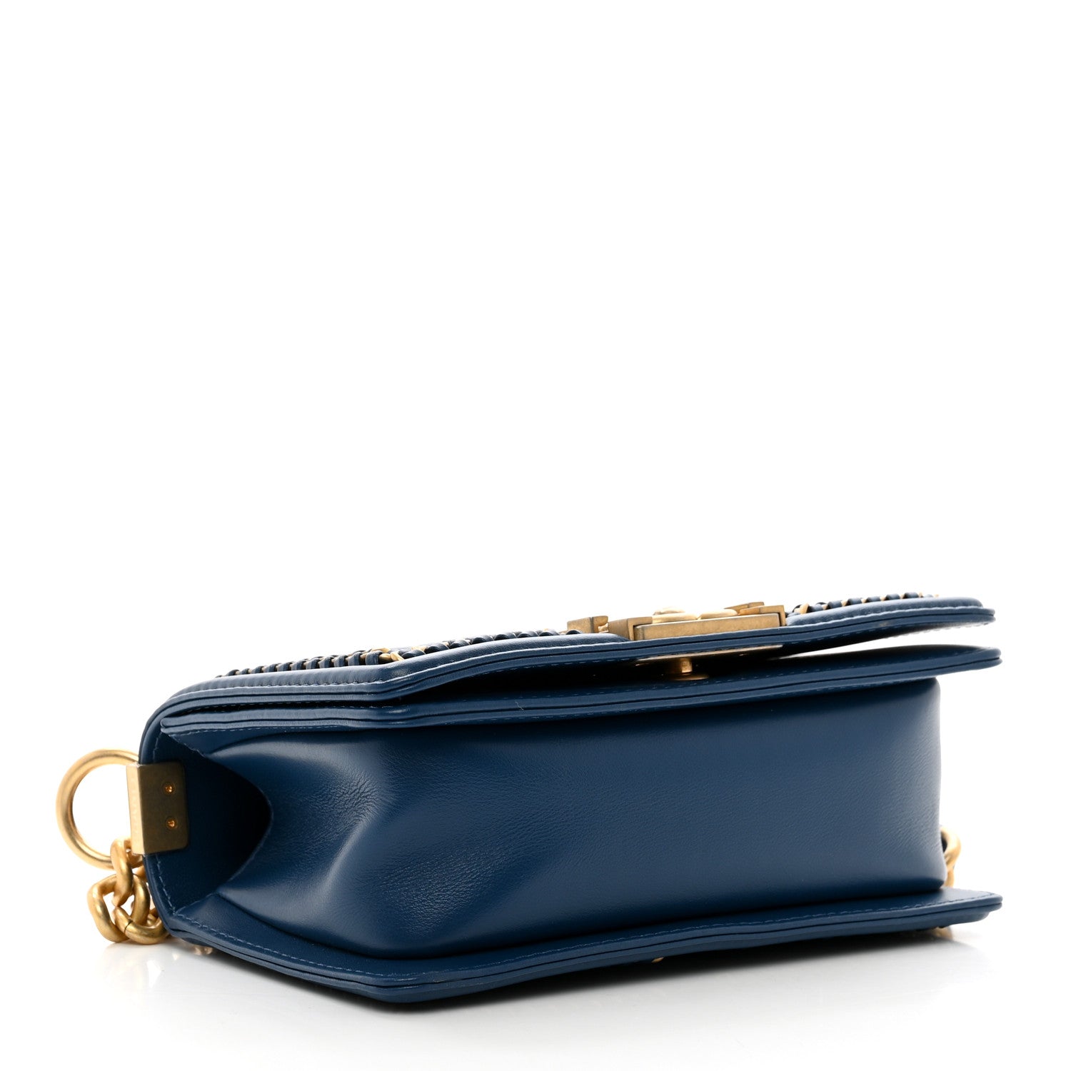 Chanel Lambskin Quilted Small Top Handle Boy Flap Navy 4 of 10
