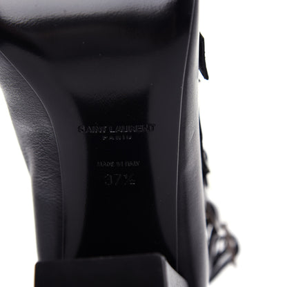 Saint Laurent Calfskin Babies 90 Multi Strap Sandal 37.5 Black 9 of 11