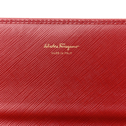 Salvatore Ferragamo Printed Calfskin Gancini Wallet On Chain Red 6 of 13