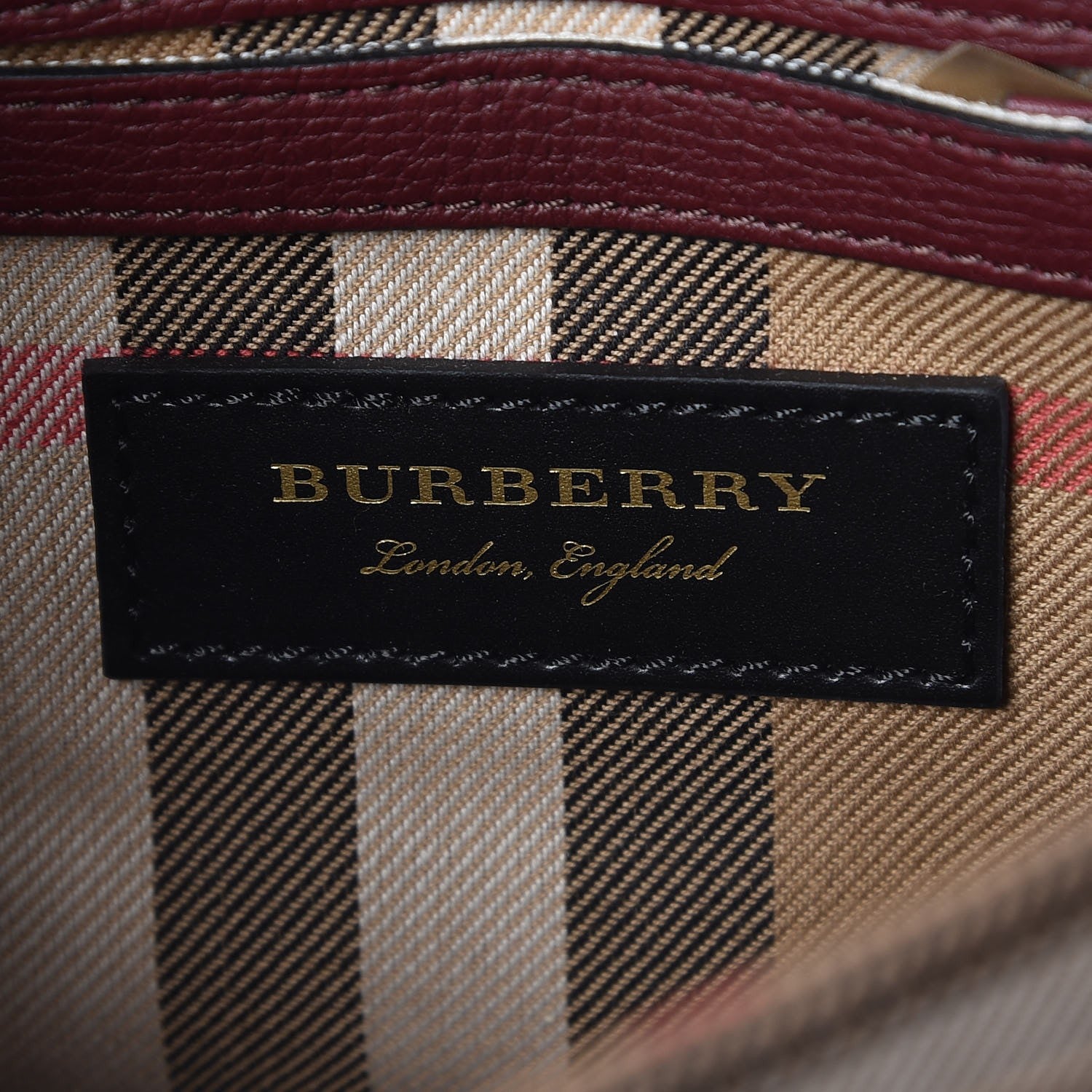 Burberry Grainy Calfskin Broguing Tassel Small Macken Crossbody Bag Mahogany Red 6 of 7