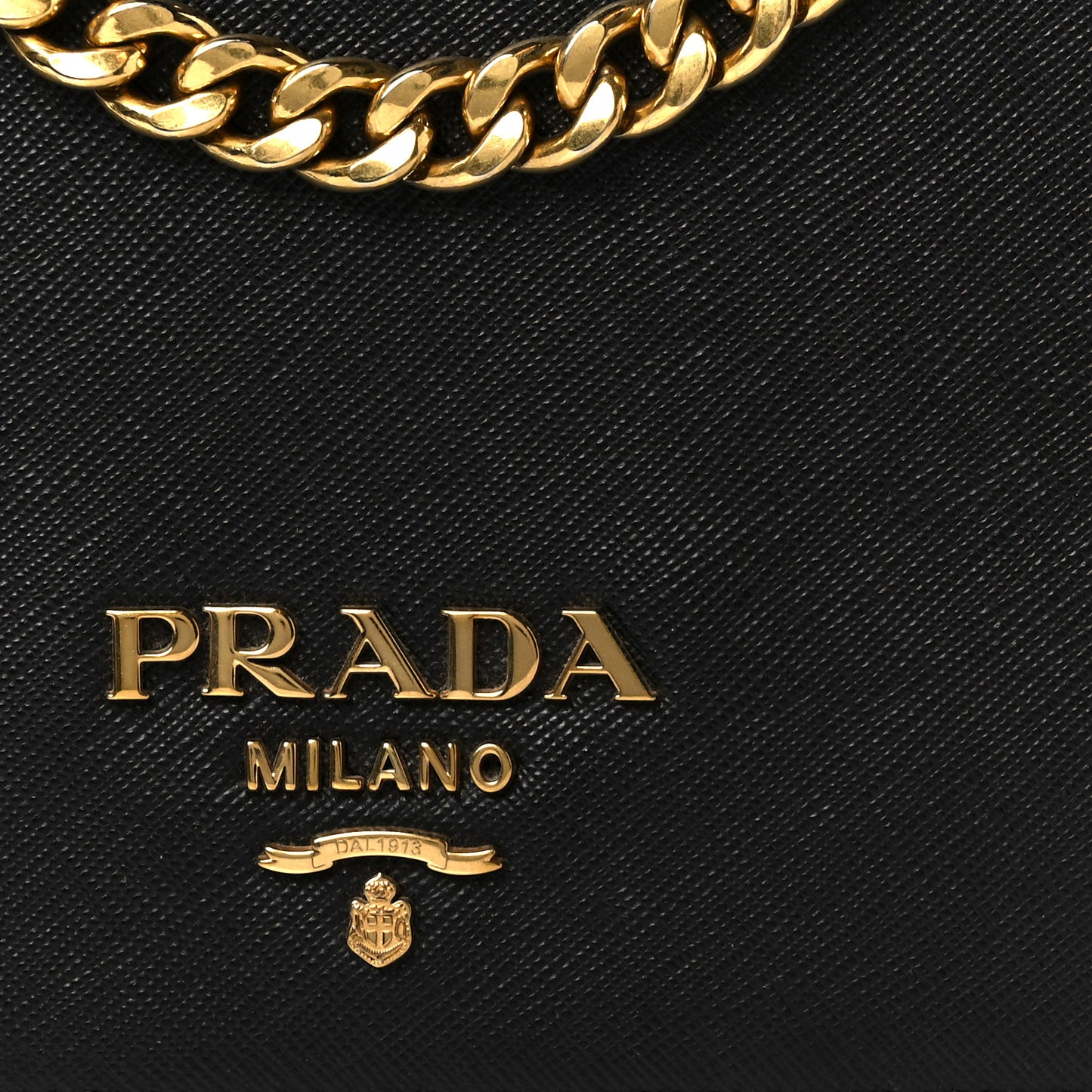Saffiano Chain Shoulder Bag Black