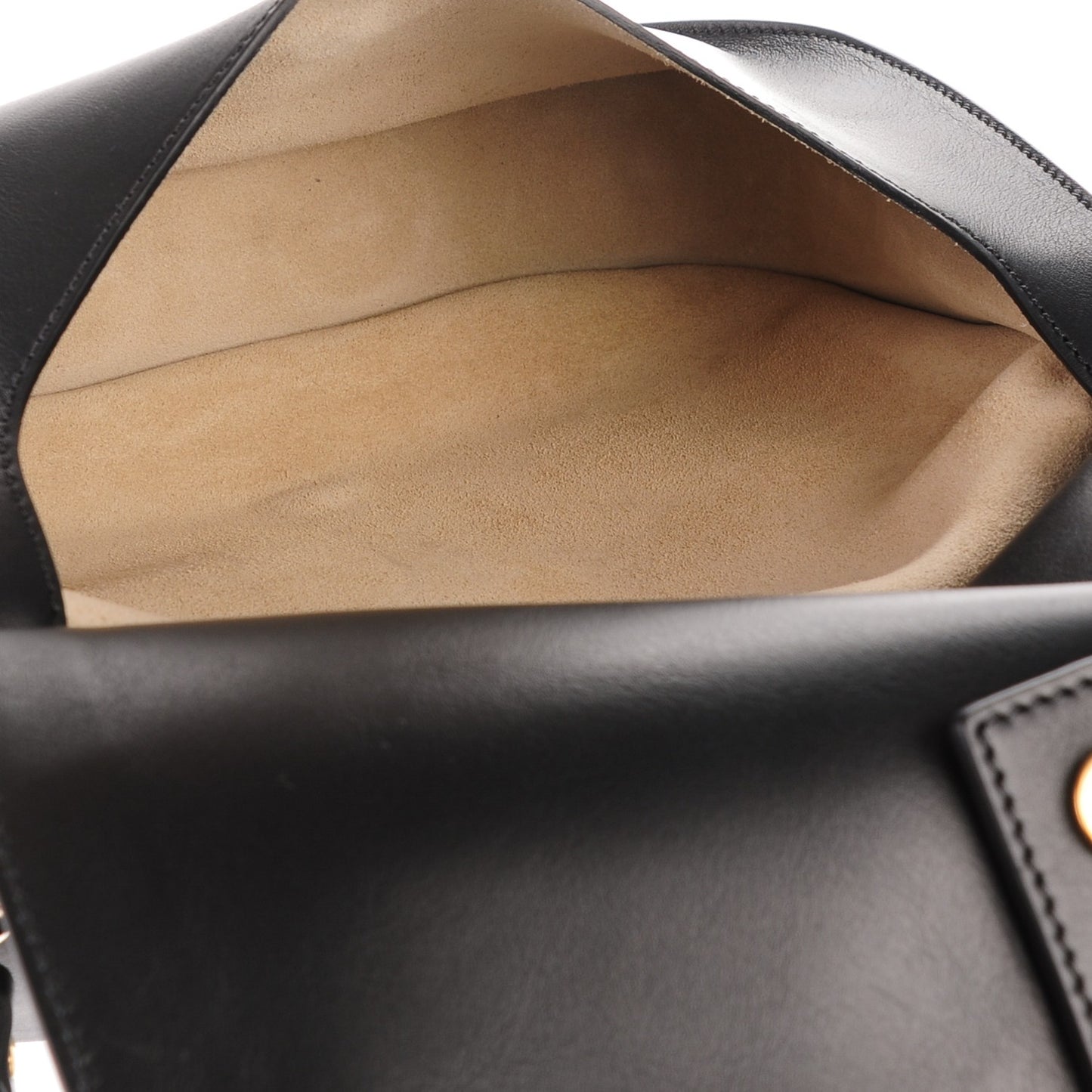 Suede Smooth Calfskin Medium Kurtis Shoulder Bag Black