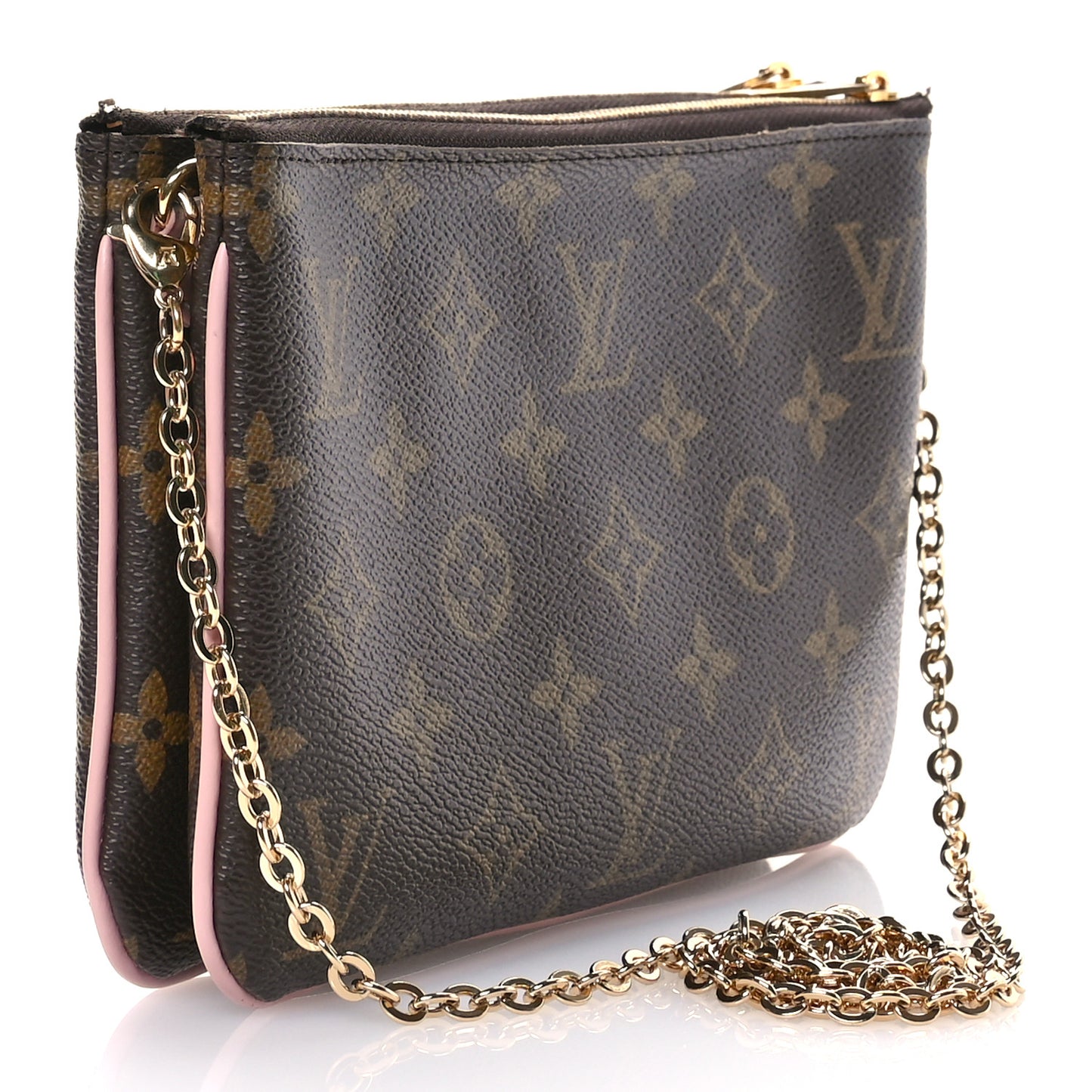 Monogram 2020 Christmas Animation Big Wheel Double Zip Pochette Rose Ballerine