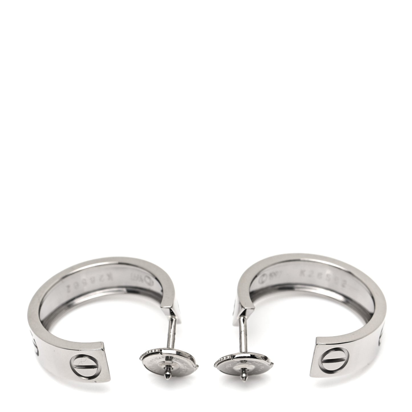 18K White Gold 5.5mm LOVE Hoop Earrings