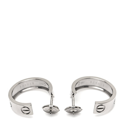 Cartier 18K White Gold 5.5mm LOVE Hoop Earrings 3 of 5
