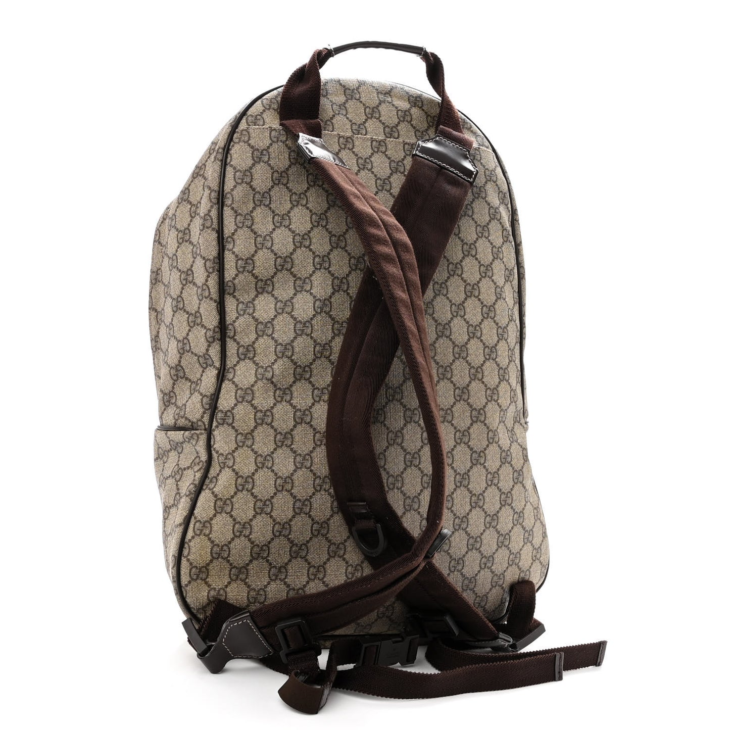 GG Plus Monogram Interlocking G Medium Backpack Dark Brown