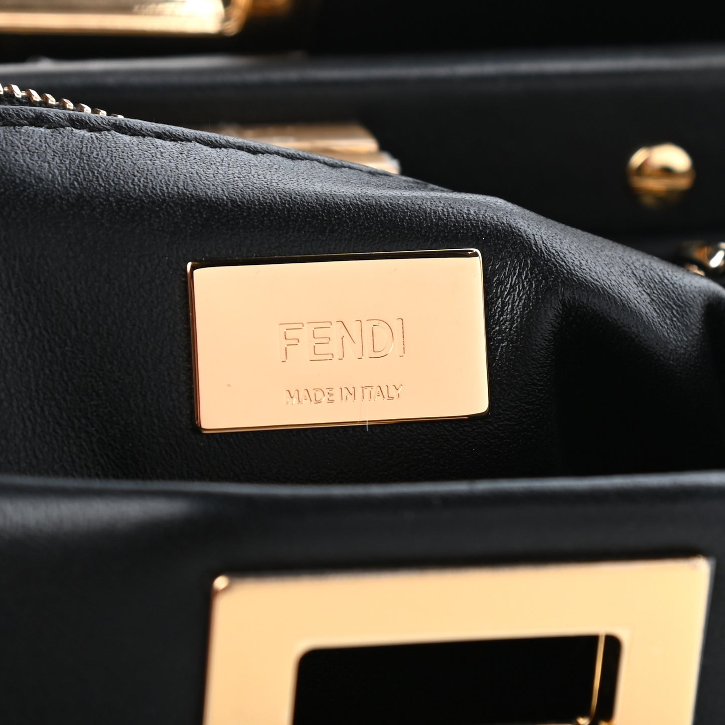 Nappa Stacked Bar Mini Peekaboo Iconic Satchel Black