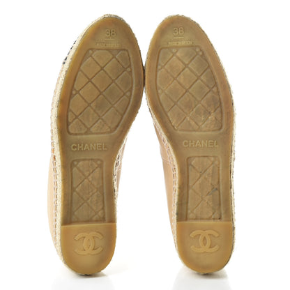 Chanel Lambskin CC Espadrilles 38 Beige Black 6 of 15