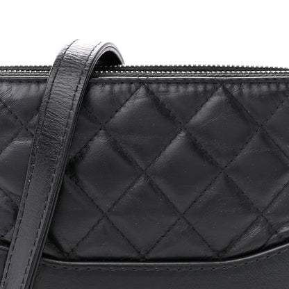 Chanel Aged Calfskin Quilted Small Gabrielle Clutch With Chain Black 9 of 13