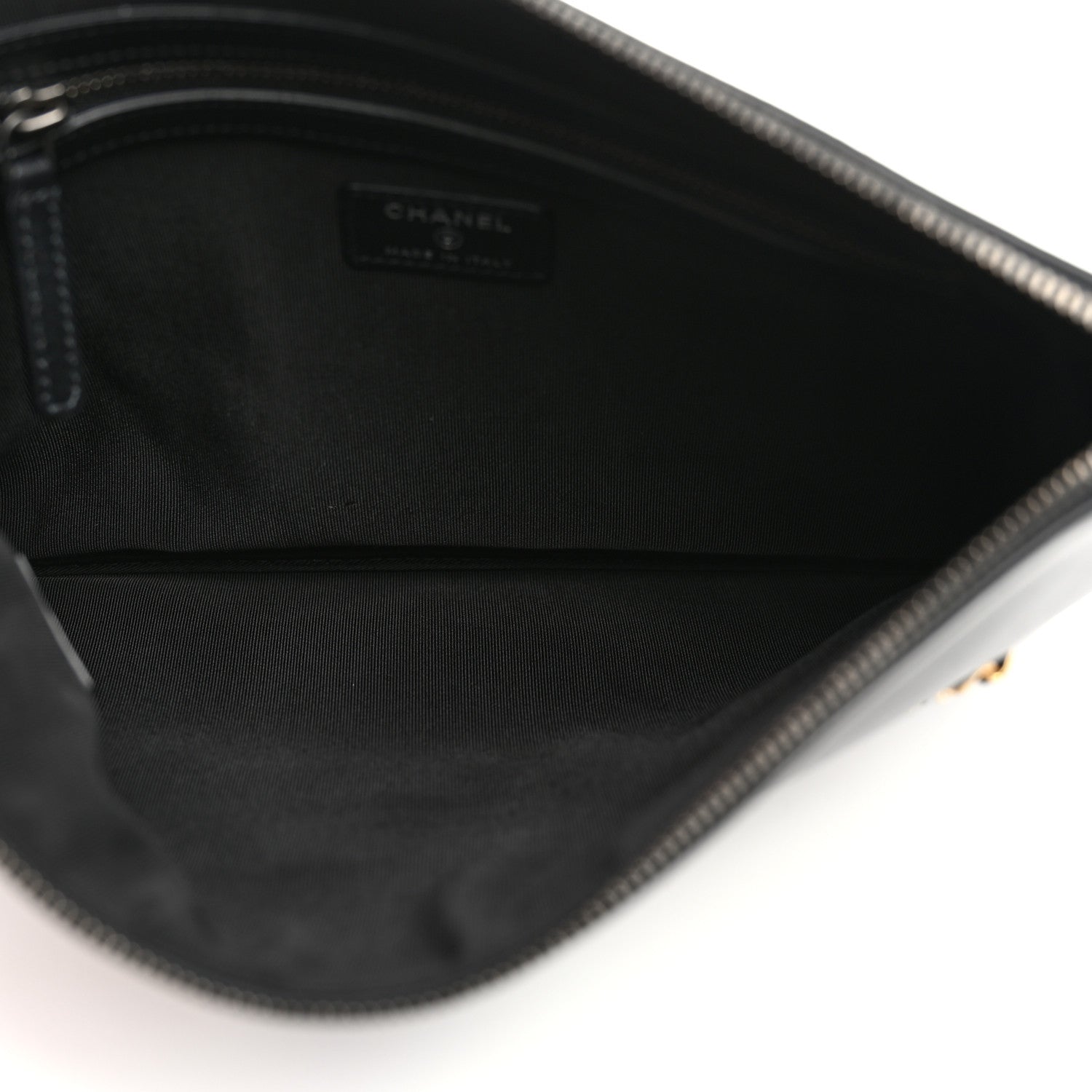 Chanel Calfskin Chain 20s Signe Medium Cosmetic Case Black 5 of 7