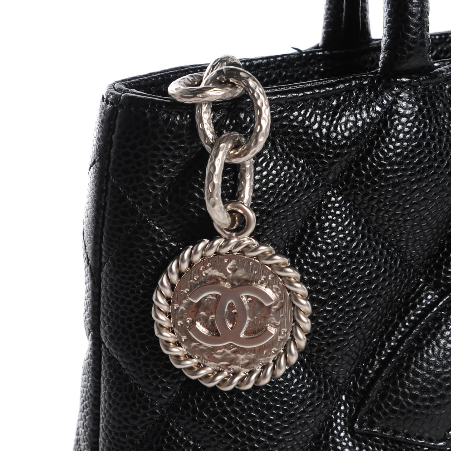 Caviar Quilted Medallion Tote Black