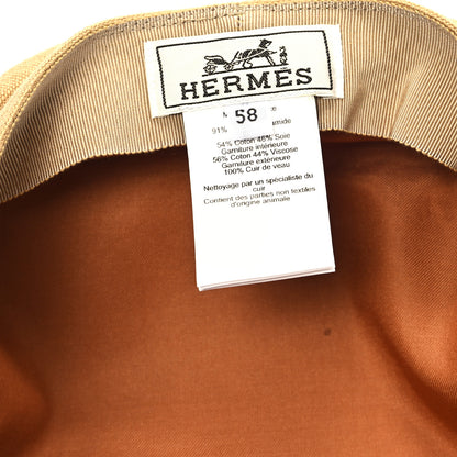 Hermes Linen Swift Vauban Medor Cap 58 Beige Safari Gold 8 of 8