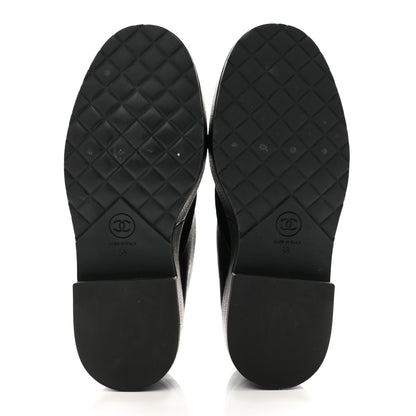 Chanel Buffalo Pearl Lace Up CC Combat Short Boots 38 Black 5 of 10