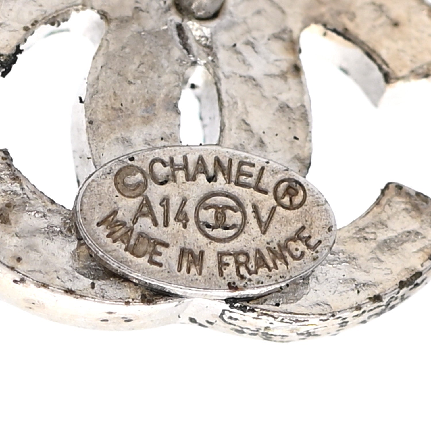 Chanel Crystal CC Earrings Silver 4 of 7