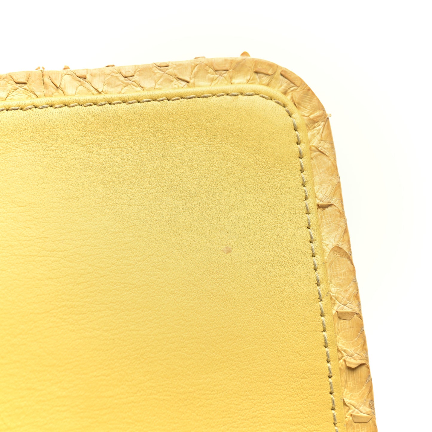 Snakeskin Jumbo Double Flap Yellow