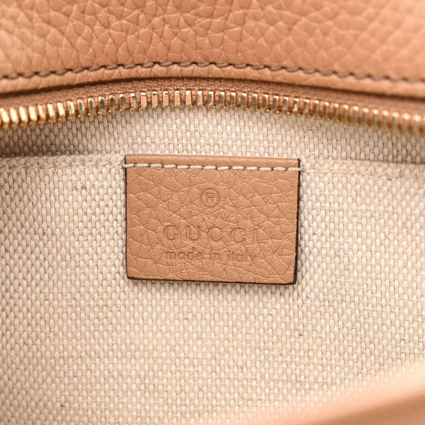 Pebbled Calfskin Small Soho Disco Bag Camelia