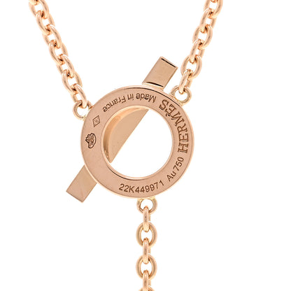 Hermes 18K Rose Gold Diamond Finesse Lariat Necklace 5 of 5