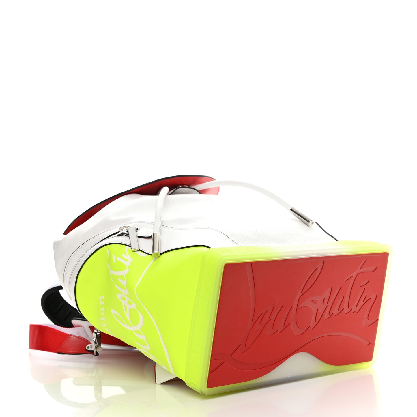 Calfskin Explorafunk Backpack Bianco Fluo Yellow