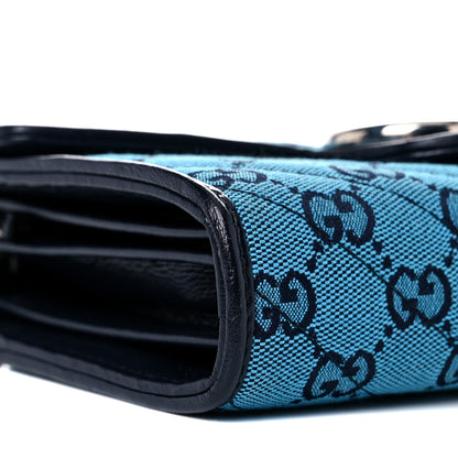 Gucci Monogram Multicolor Matelasse Diagonal GG Marmont Chain Wallet Light Blue 8 of 11