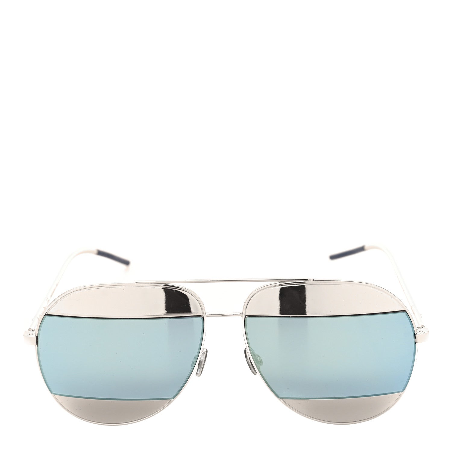 Christian Dior Split 1 Aviator Sunglasses Silver Blue 2 of 7