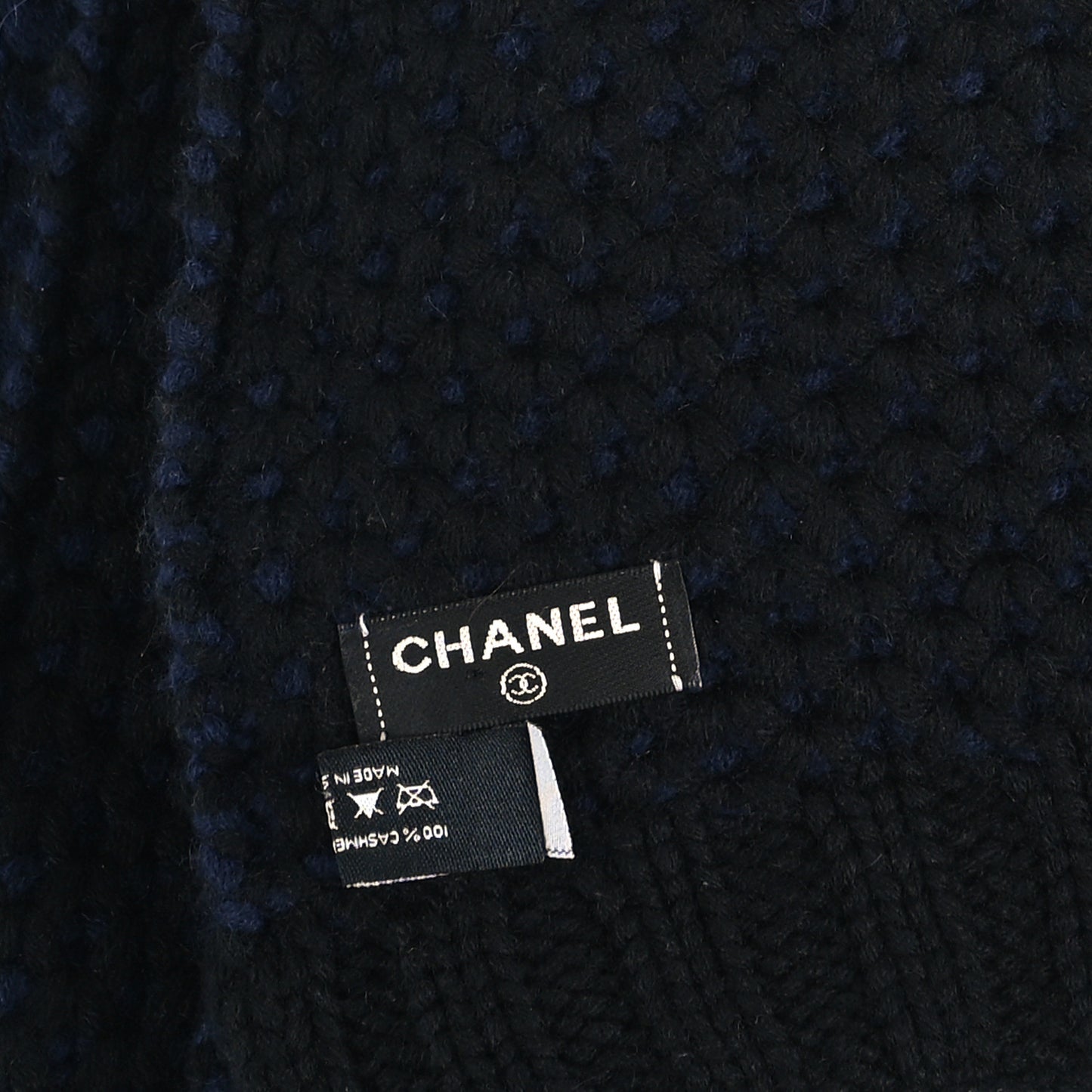 Cashmere CC Logo Shooting Star Scarf Blue Black